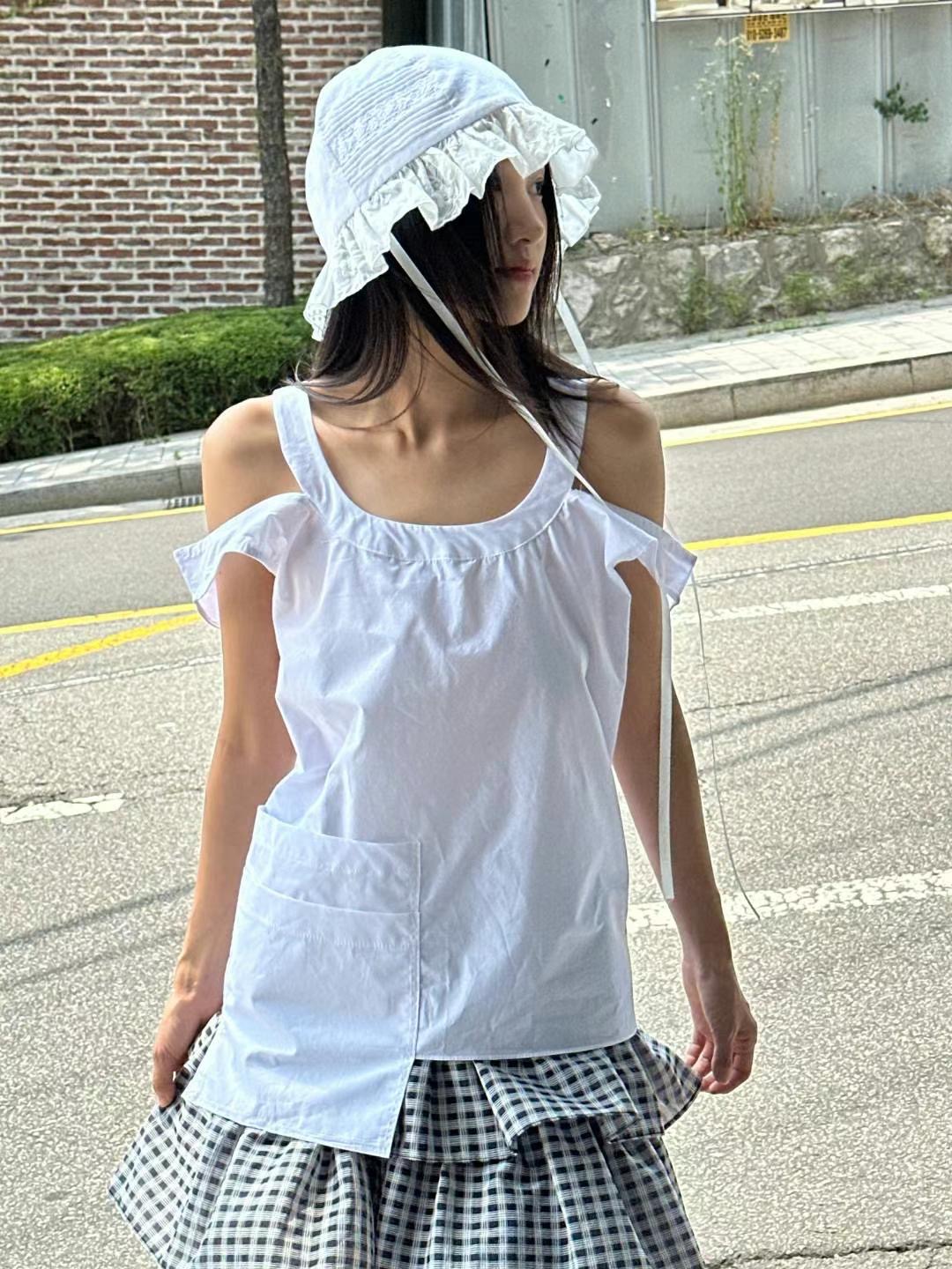 BILLIONS韓國直郵東大門代購女裝新款熱賣人氣職業襯衫蕾絲衫EXCUSE襯衫/蕾絲衫圖色2