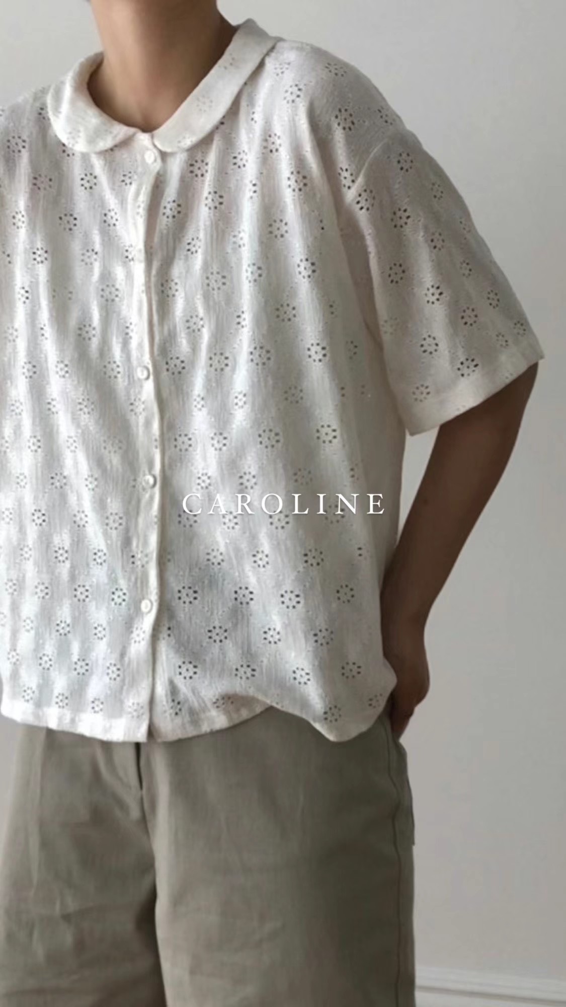 CAROLINE直郵韓國代購女裝新品職業休閑時尚人氣襯衫蕾絲衫CARO_LINE襯衫/蕾絲衫圖色1