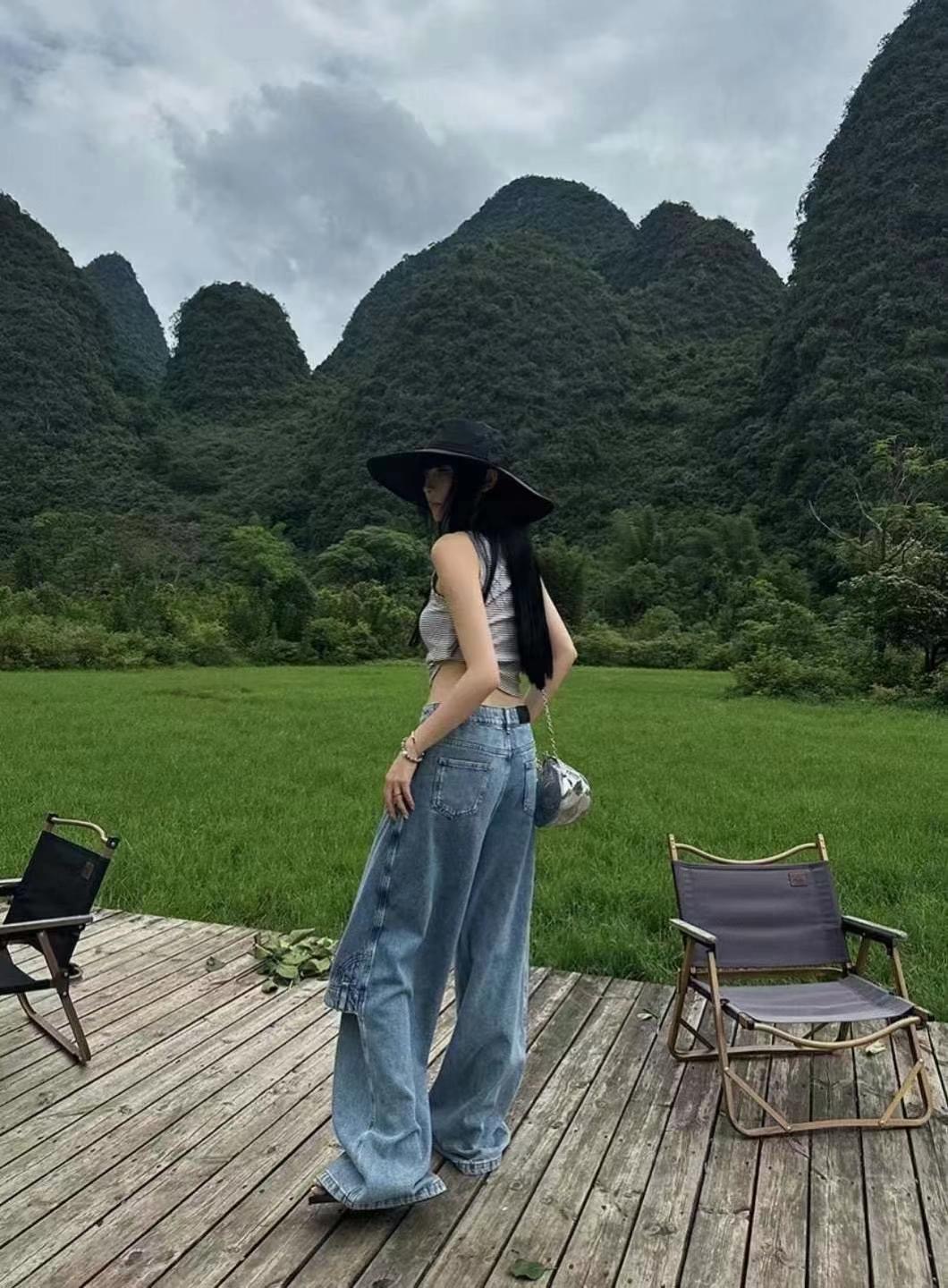 DEBELL韓國直郵東大門實拍女裝新款休閑人氣時尚24春夏牛仔褲DEBELL牛仔褲