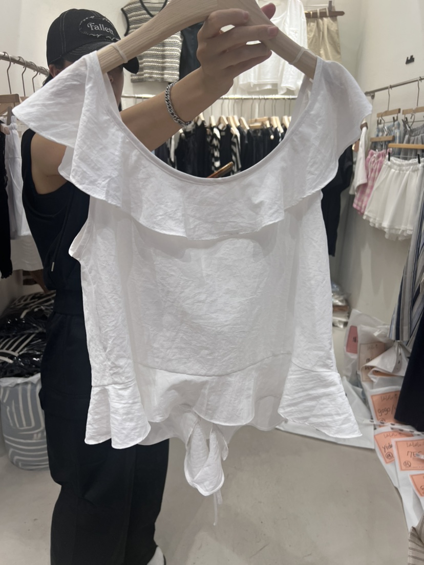 LIVE/LULULALLA直郵韓國代購女裝新款熱賣24春夏襯衫蕾絲衫LIVE/LULULALLA襯衫/蕾絲衫