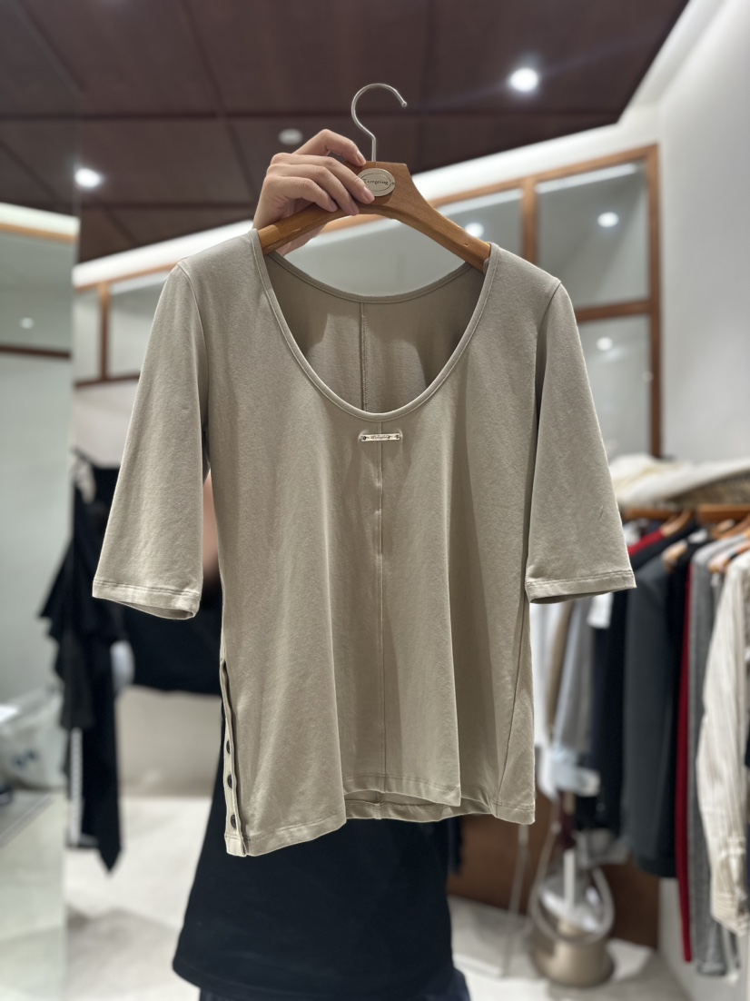 Tempting直郵韓國代購女裝新品24春夏熱賣休閑職業T恤秋款TEMPTINGT恤圖色2