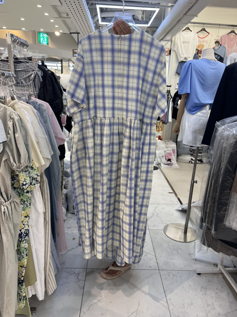 PLANTS ON GRAY韓國直郵東大門實拍女裝新款人氣連衣裙格紋PLANTS ON GRAY連衣裙