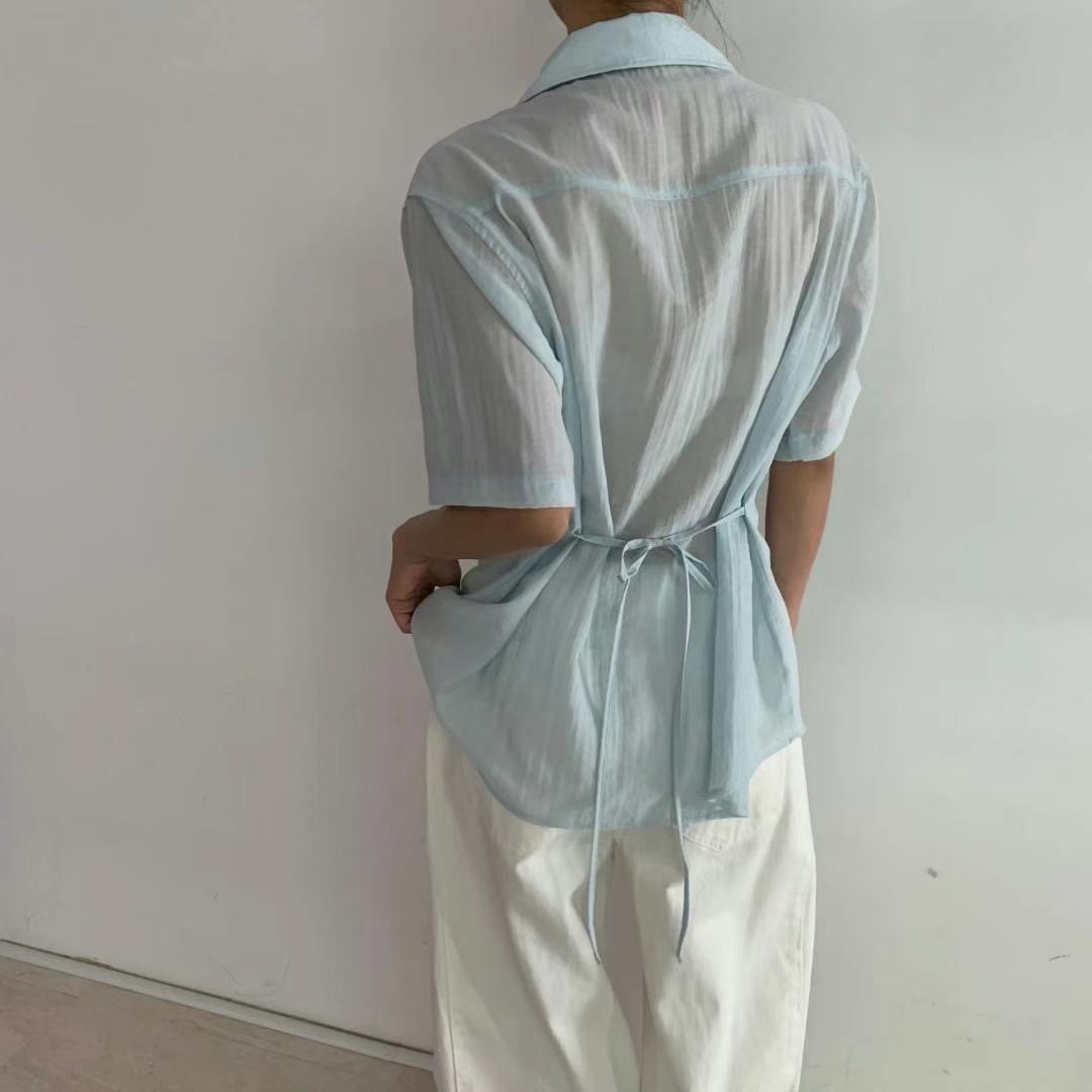 COVER韓國直郵東大門代購女裝新款時尚人氣24春夏襯衫蕾絲衫COVER襯衫/蕾絲衫