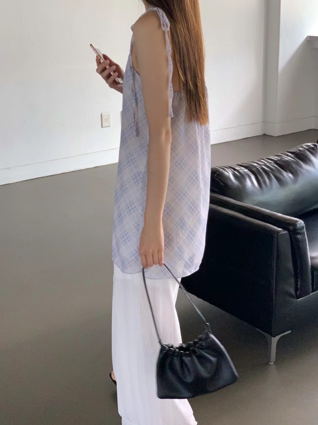 MORGAN韓國直郵東大門代購女士新品職業休閑人氣連衣裙格紋BABY SALON連衣裙