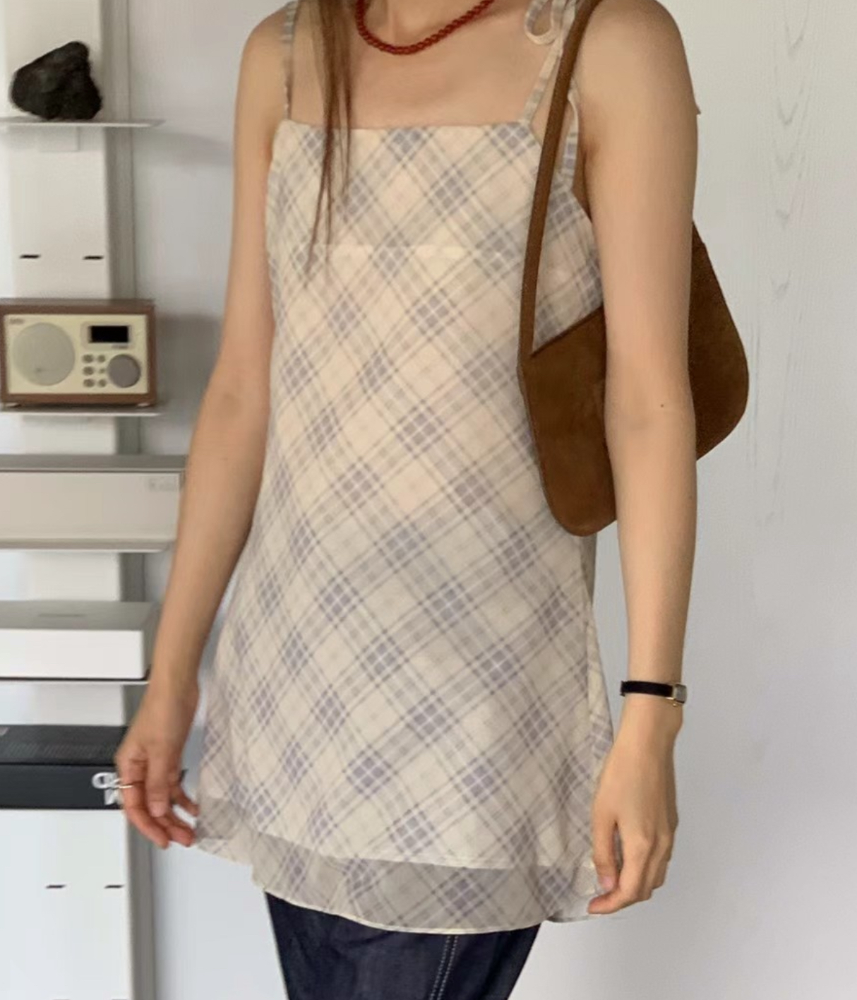 MORGAN韓國直郵東大門代購女士新品職業休閑人氣連衣裙格紋BABY SALON連衣裙圖色2