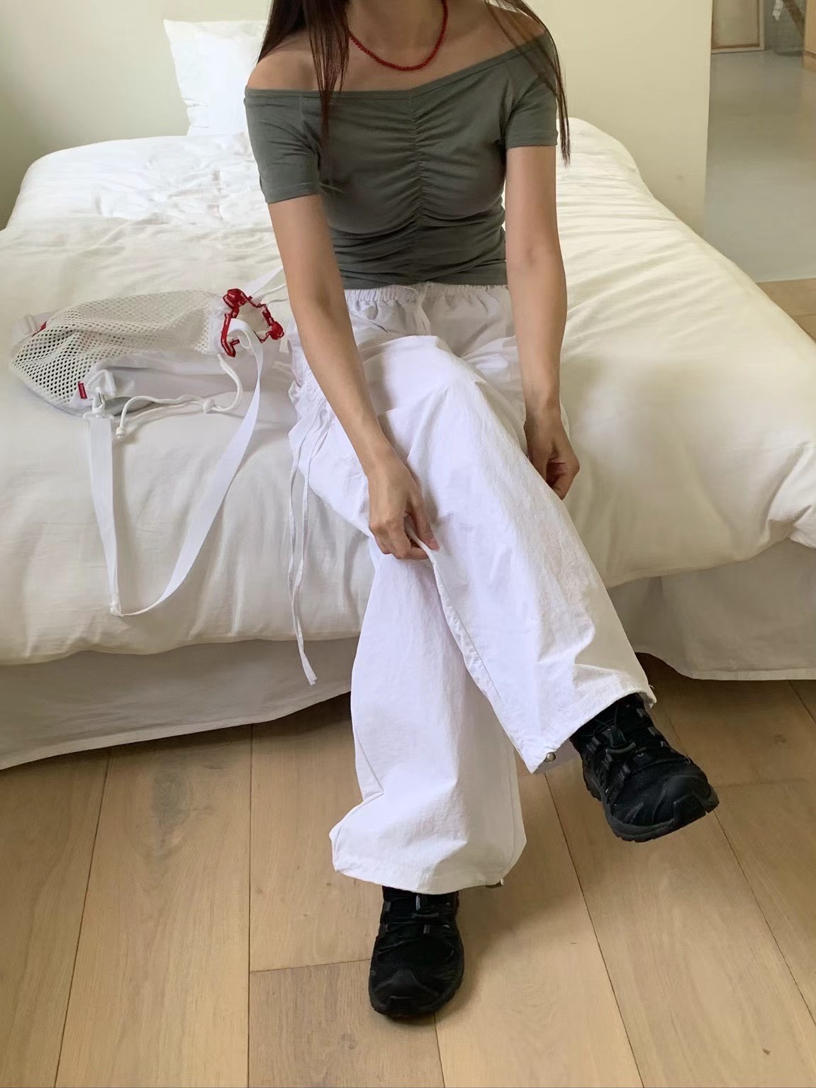 X韓國直郵東大門代購女裝新品休閑職業推薦熱賣人氣24秋夏T恤TRIMMINGT恤
