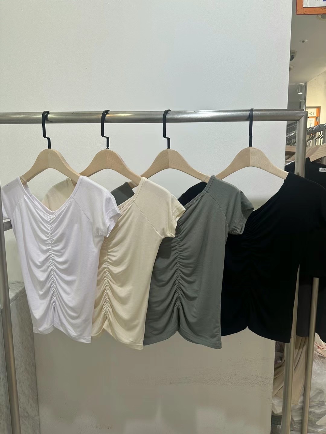 X韓國直郵東大門代購女裝新品休閑職業推薦熱賣人氣24秋夏T恤TRIMMINGT恤