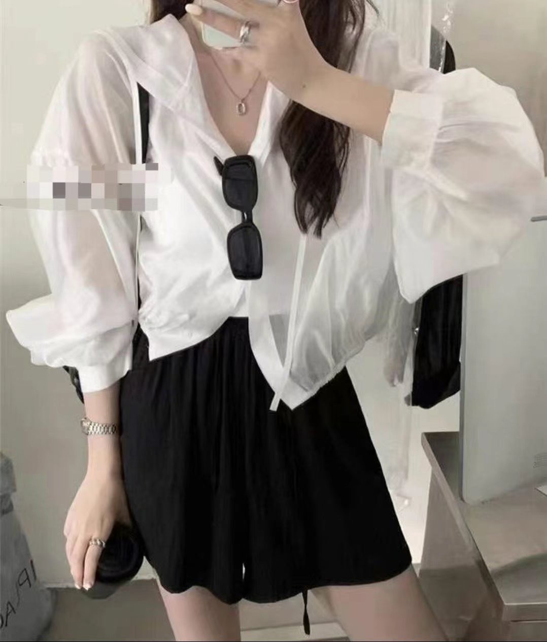 BNB-OT韓國直郵東大門代購女裝新品休閑推薦襯衫蕾絲衫綁帶BNB-OT襯衫/蕾絲衫圖色2