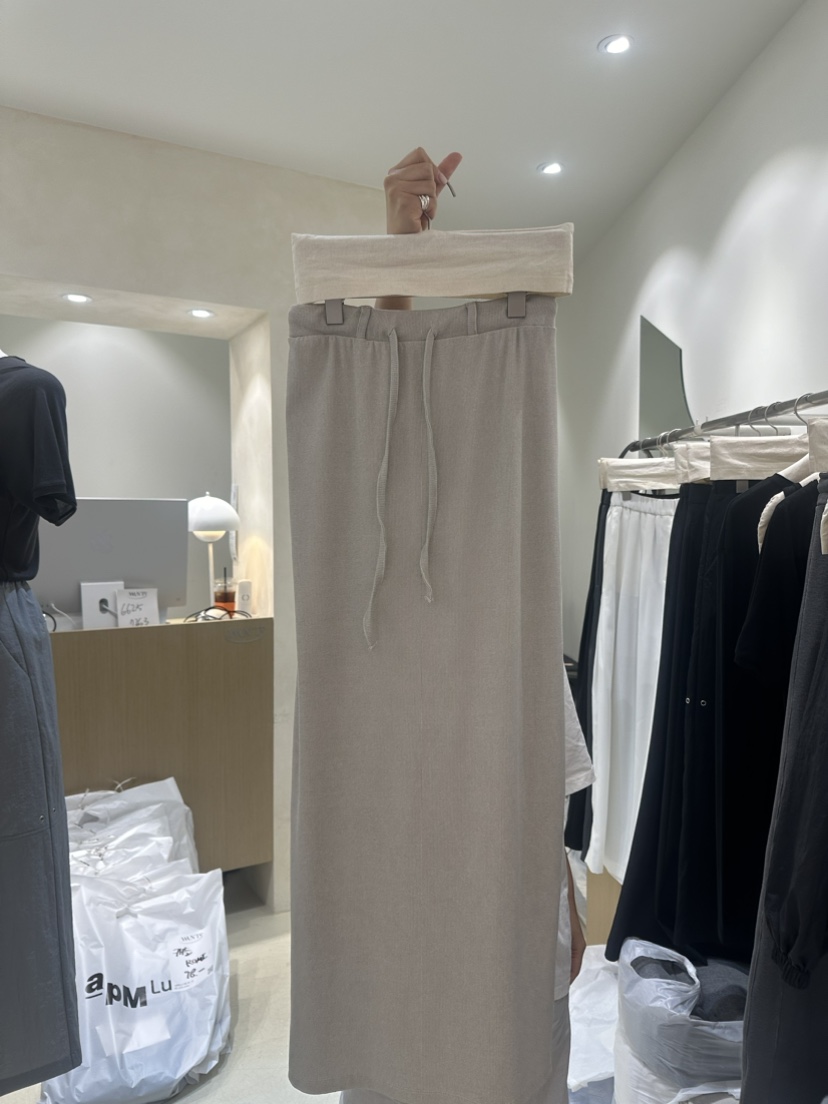 WANTS韓國直郵東大門實拍女裝新品真品24春夏長裙秋款綁帶DENISE長裙圖色2