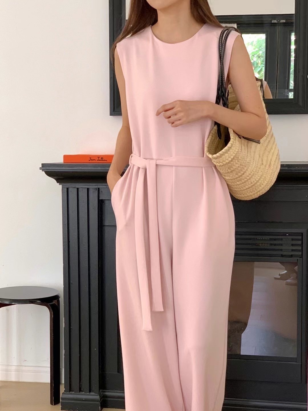 NANA J韓國直郵東大門實拍女裝新品真品24秋夏連體褲含腰帶NANA J連體褲