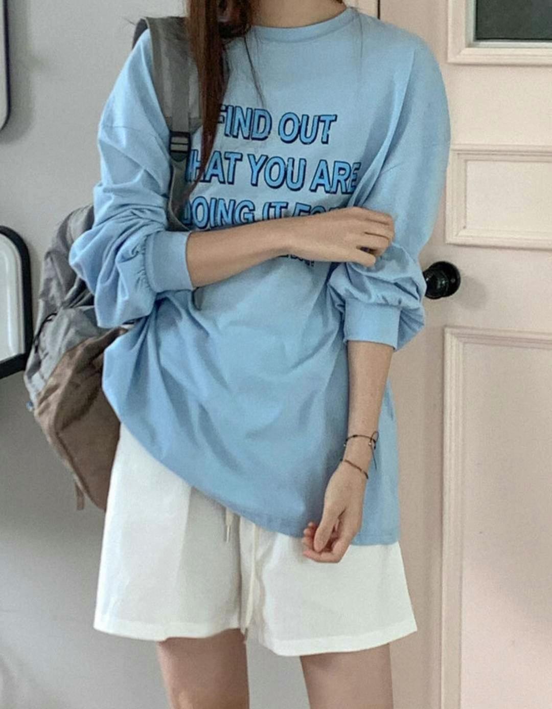 MERCY韓國直郵女士新品24秋夏職業真品人氣熱賣休閑長袖T恤MERCY長袖T恤