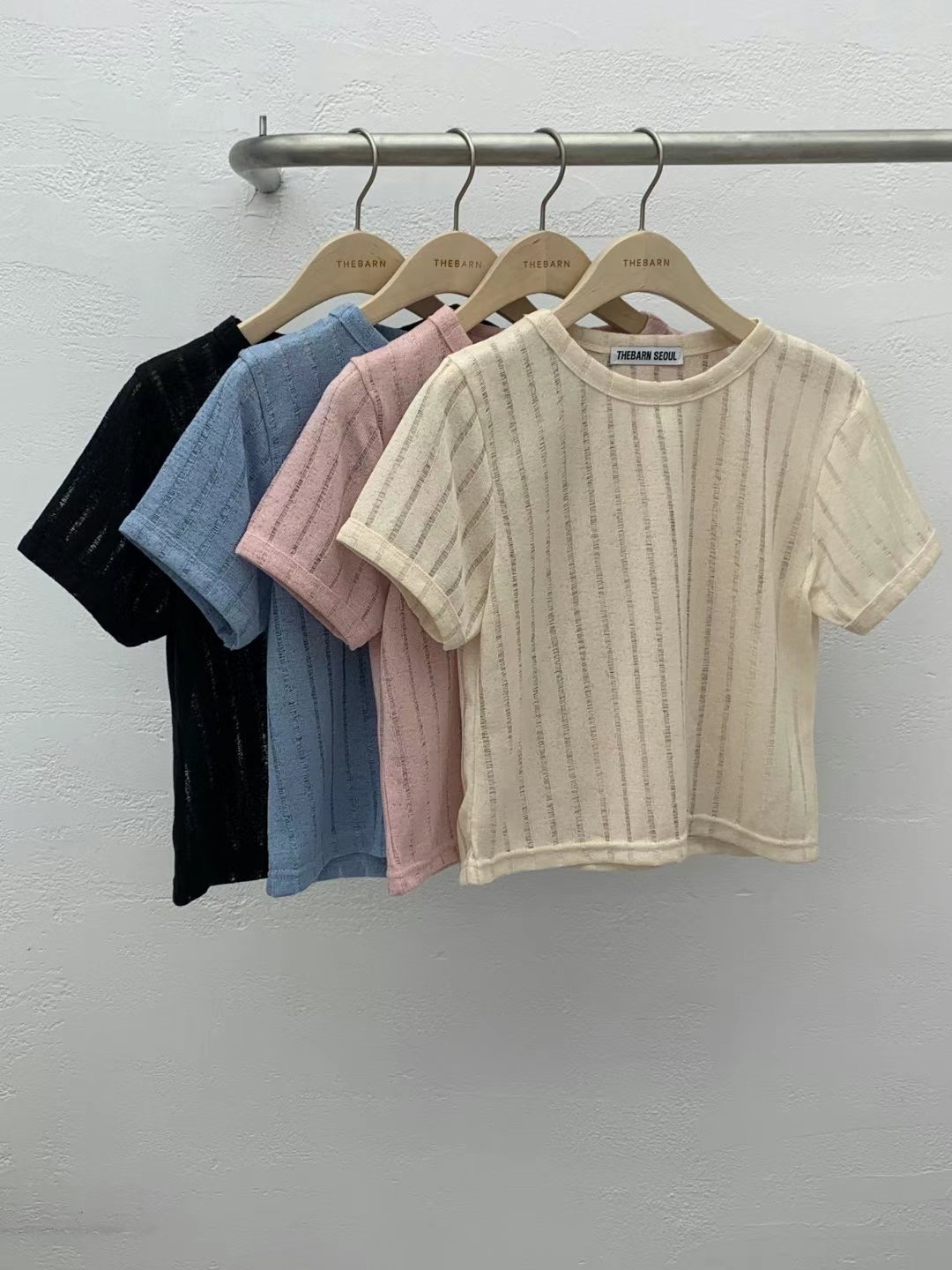 THEBARN韓國直郵東大門代購女士新款24秋夏時尚熱賣推薦T恤THEBARNT恤圖色2左二色