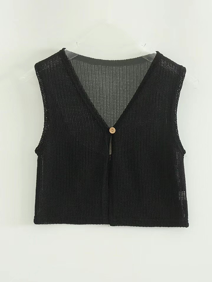 AMANNISH韓國直郵女士新款真品職業推薦休閑熱賣24秋夏馬甲亞麻AMANNISH馬甲圖色1