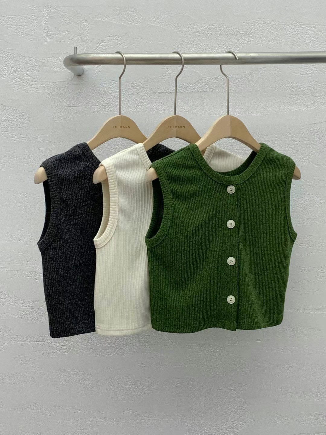 THEBARN韓國直郵東大門實拍女士新品人氣推薦休閑馬甲兩面可穿THEBARN馬甲