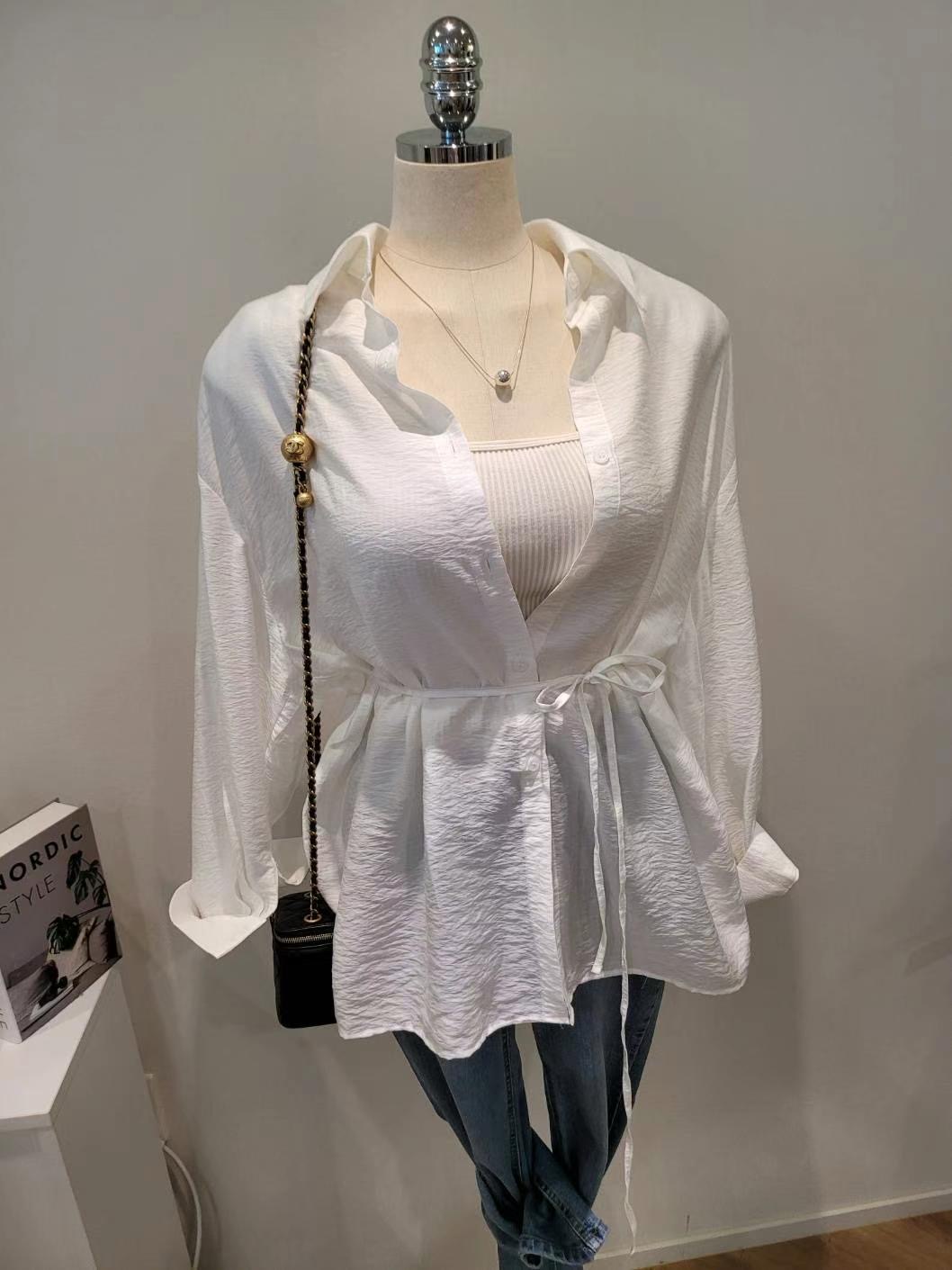 A BLACK韓國直郵東大門代購女裝新品24秋夏推薦襯衫蕾絲衫A BLACK襯衫/蕾絲衫