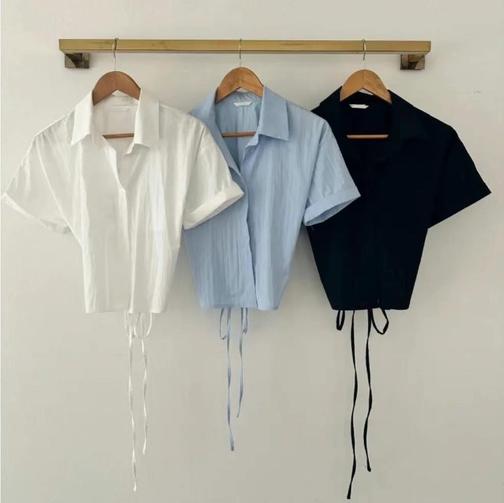 A BLACK韓國直郵女裝新品人氣24秋夏推薦熱賣襯衫蕾絲衫HARUHA襯衫/蕾絲衫