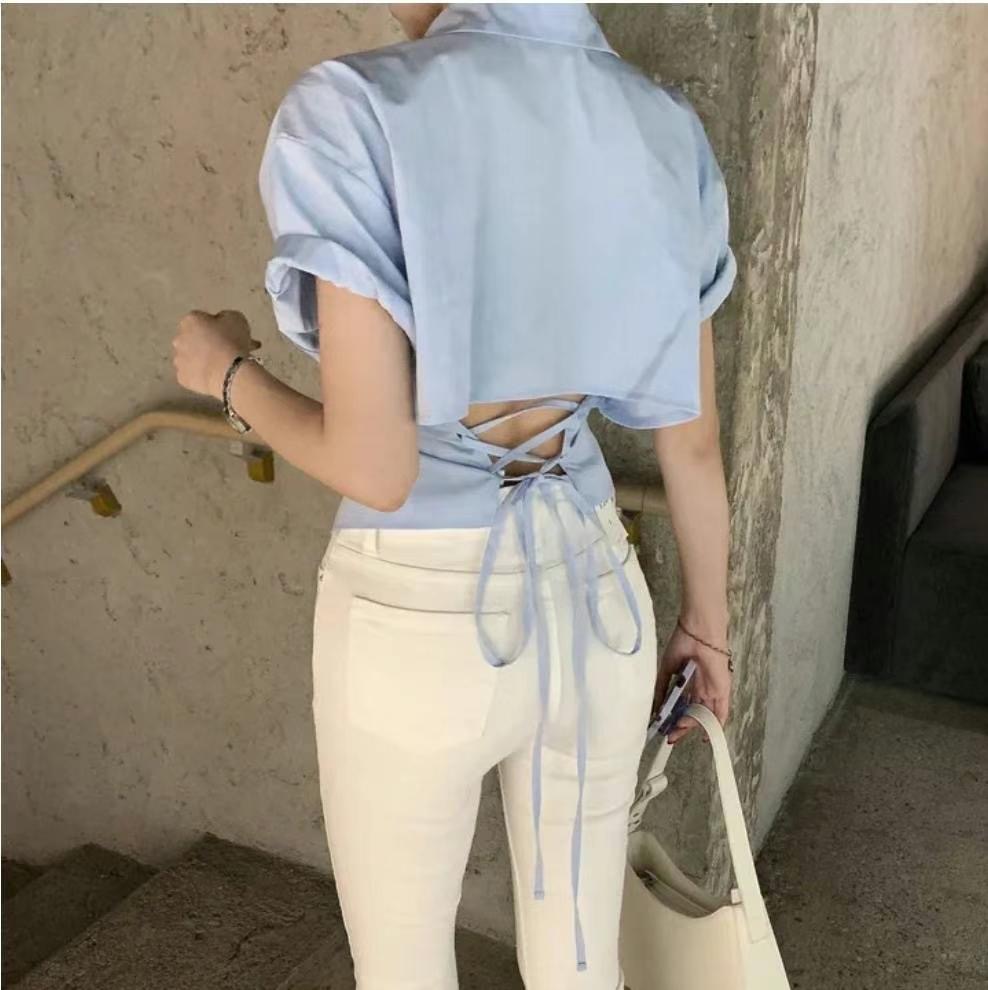 A BLACK韓國直郵女裝新品人氣24秋夏推薦熱賣襯衫蕾絲衫HARUHA襯衫/蕾絲衫