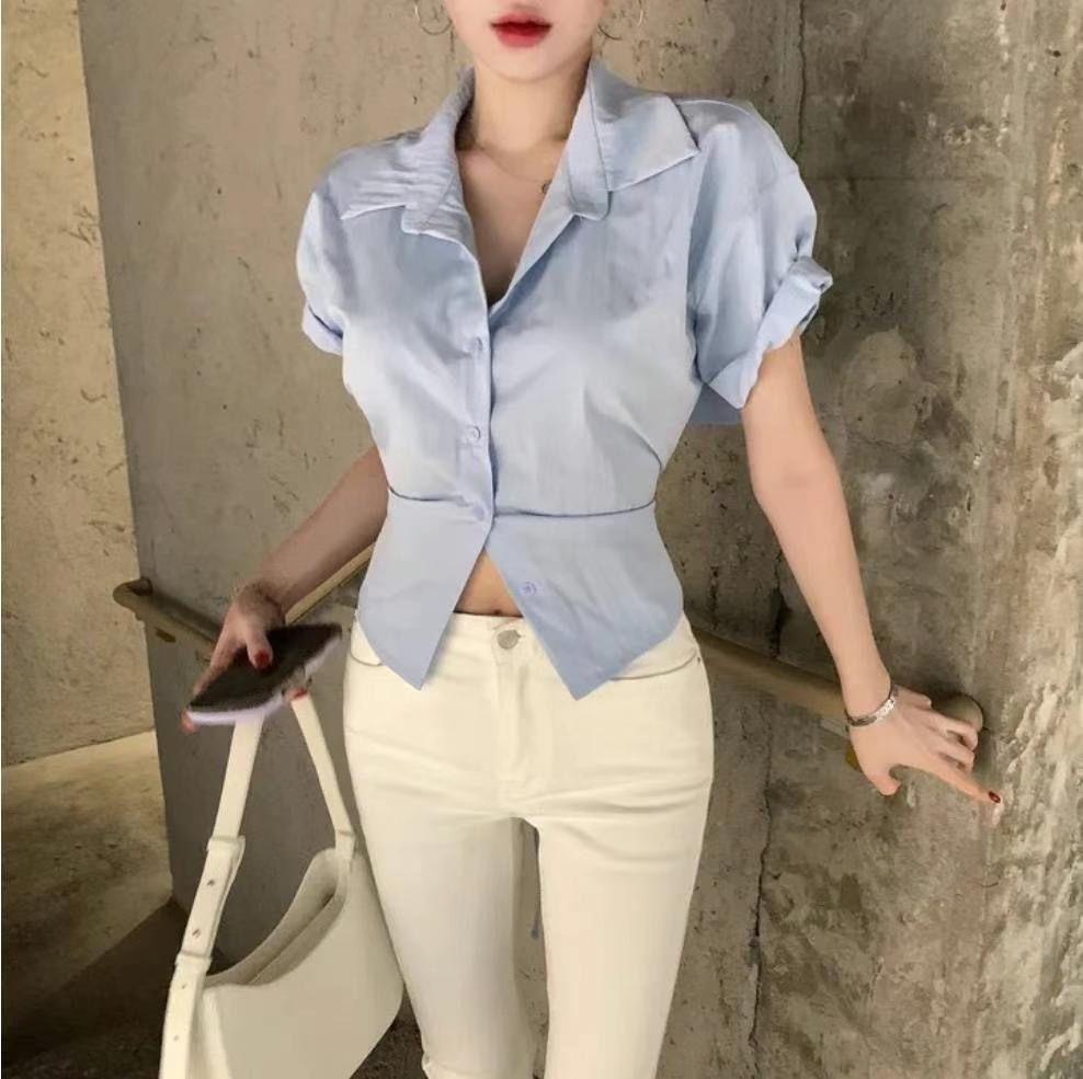 A BLACK韓國直郵女裝新品人氣24秋夏推薦熱賣襯衫蕾絲衫HARUHA襯衫/蕾絲衫圖色1