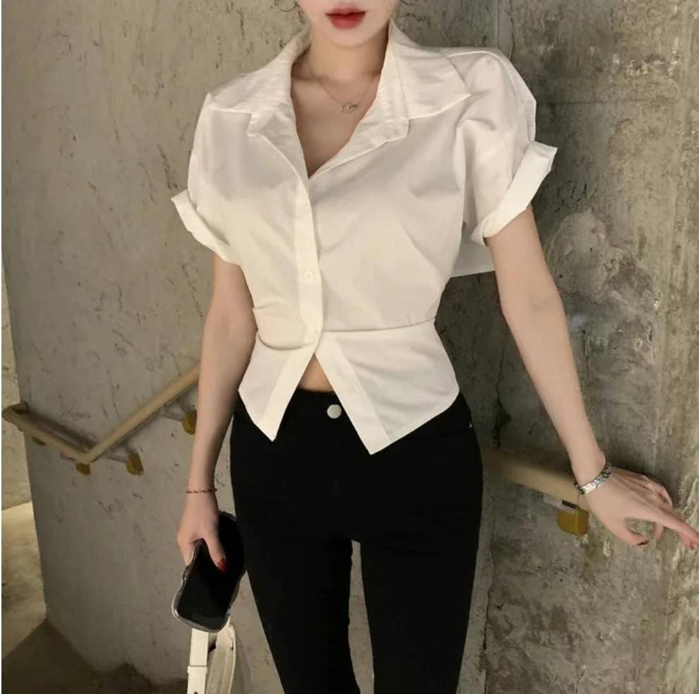 A BLACK韓國直郵女裝新品人氣24秋夏推薦熱賣襯衫蕾絲衫HARUHA襯衫/蕾絲衫圖色3