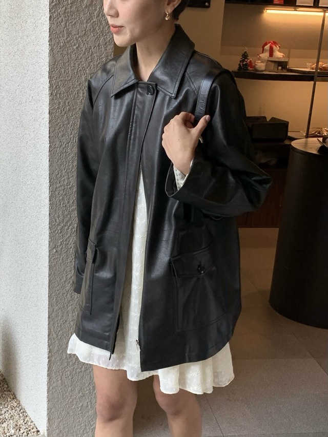 Sendtwo韓國直郵東大門實拍女裝新品休閑真品熱賣時尚推薦皮衣SENDTWO皮衣圖色2