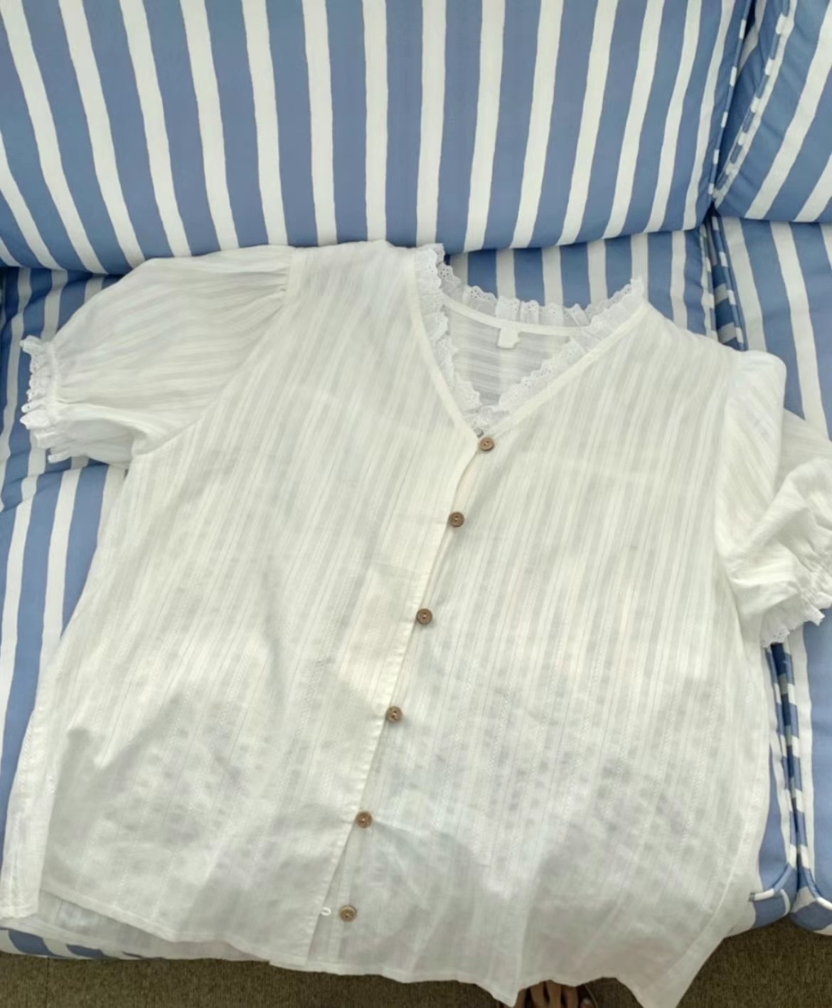 APPEAR韓國直郵女士新品休閑24秋夏職業時尚襯衫蕾絲衫蕾絲APPEAR襯衫/蕾絲衫