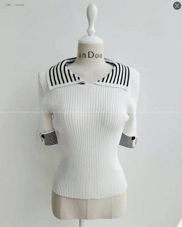 SMILE韓國直郵東大門代購女士新品人氣職業熱賣休閑針織衫羅紋SMILE針織衫