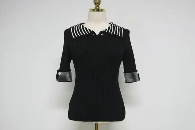 SMILE韓國直郵東大門代購女士新品人氣職業熱賣休閑針織衫羅紋SMILE針織衫圖色1