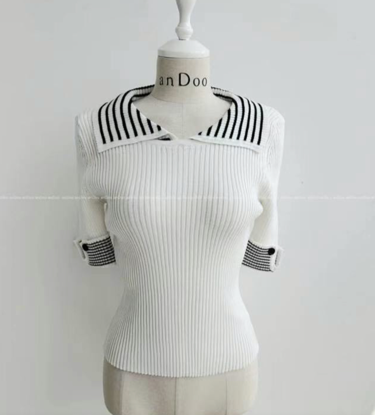 SMILE韓國直郵東大門代購女士新品人氣職業熱賣休閑針織衫羅紋SMILE針織衫圖色2