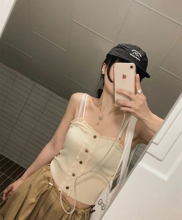 SMILE韓國直郵女裝新款職業真品休閑時尚24秋夏吊帶背心蕾絲SMILE吊帶/背心