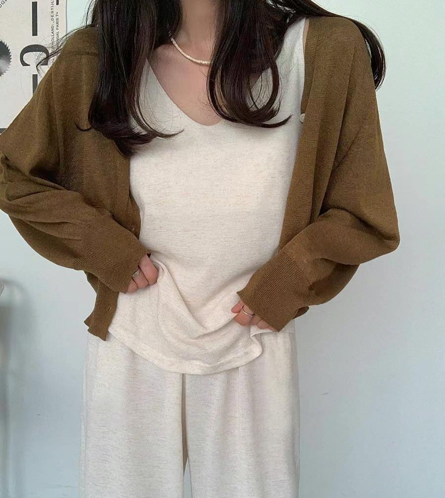 SMILE韓國直郵女士新款真品熱賣推薦時尚休閑職業針織衫亞麻SMILE針織衫