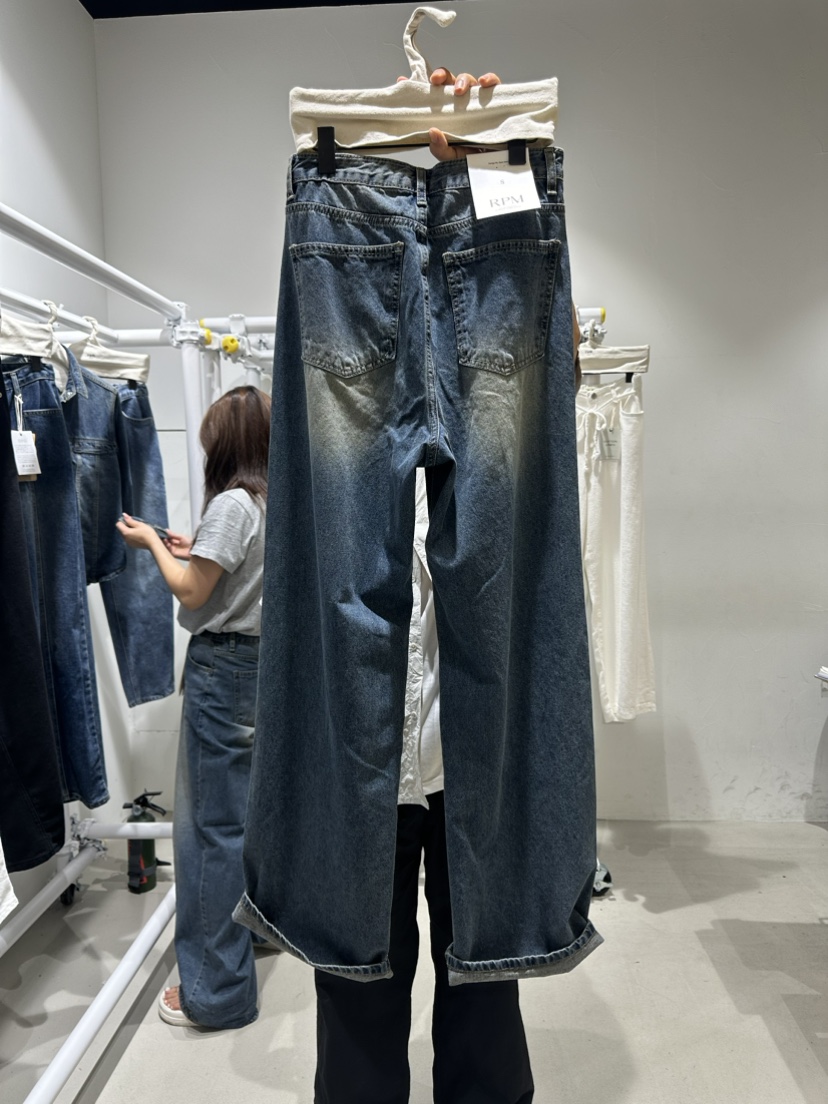 RPM直郵韓國代購女裝新品真品24春夏時尚休閑熱賣職業牛仔褲RPM牛仔褲