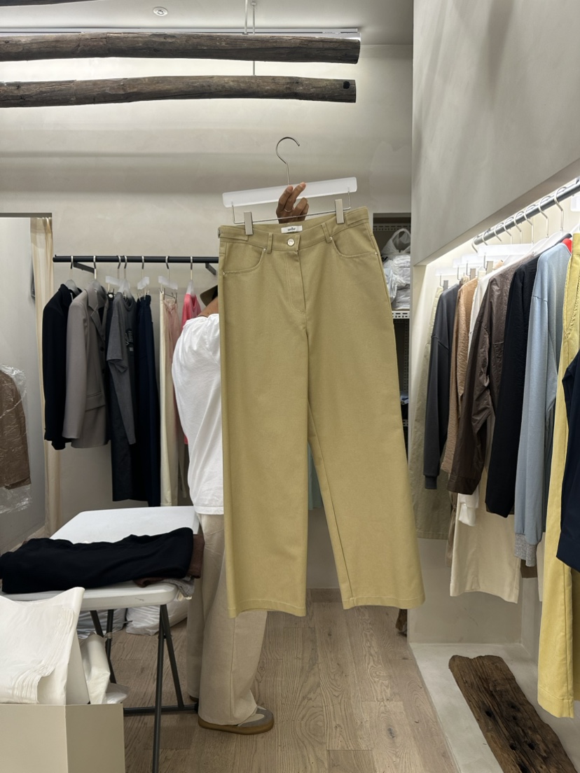 Waller韓國直郵東大門代購女裝新品時尚推薦職業休閑褲斜紋布NOTHING休閑褲