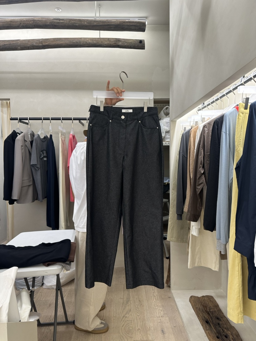 Waller韓國直郵東大門代購女裝新品時尚推薦職業休閑褲斜紋布NOTHING休閑褲圖色2