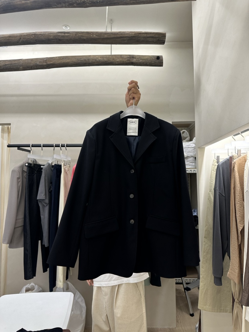 Waller直郵韓國代購女裝新品24春夏熱賣休閑職業夾克羊毛NOTHING夾克圖色2