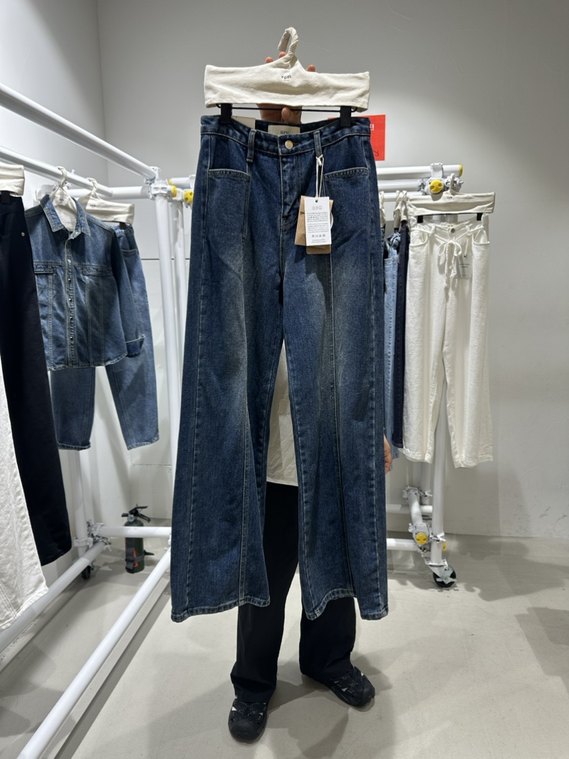 RPM韓國直郵東大門代購女裝新款24春夏職業休閑熱賣牛仔褲RPM牛仔褲圖色1