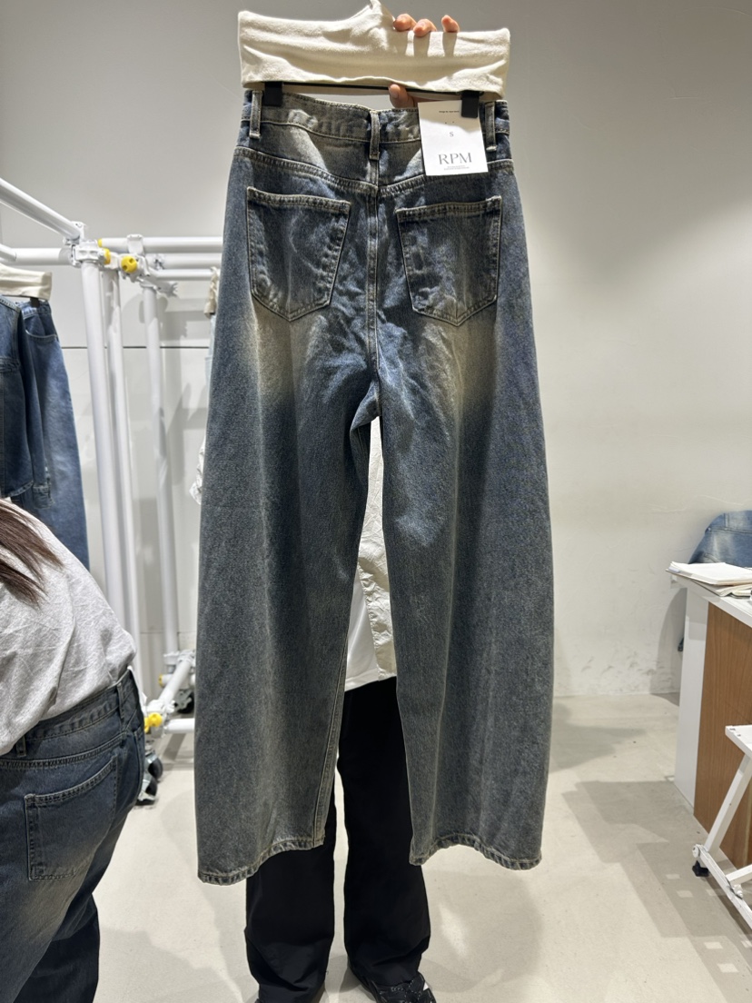 RPM直郵韓國代購女裝新品人氣休閑24春夏推薦熱賣職業牛仔褲RPM牛仔褲