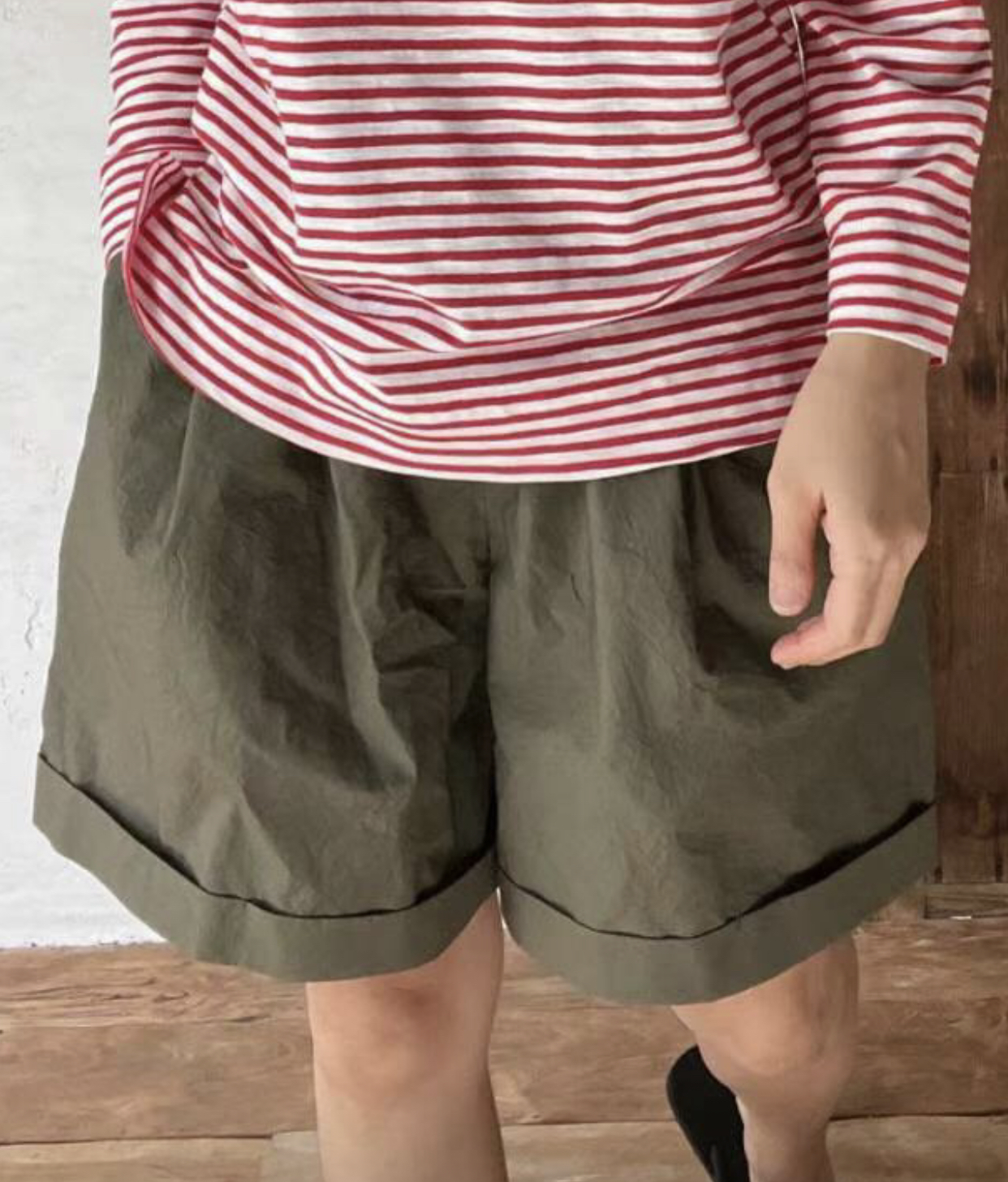 FEBRUUARY韓國直郵女裝新款24秋夏真品推薦休閑短褲緊身褲WOODEN短褲圖色1