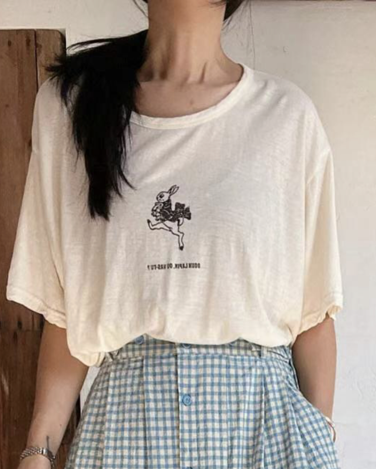 FEBRUUARY韓國直郵東大門代購女裝新款推薦真品熱賣職業T恤WOODENT恤圖色2