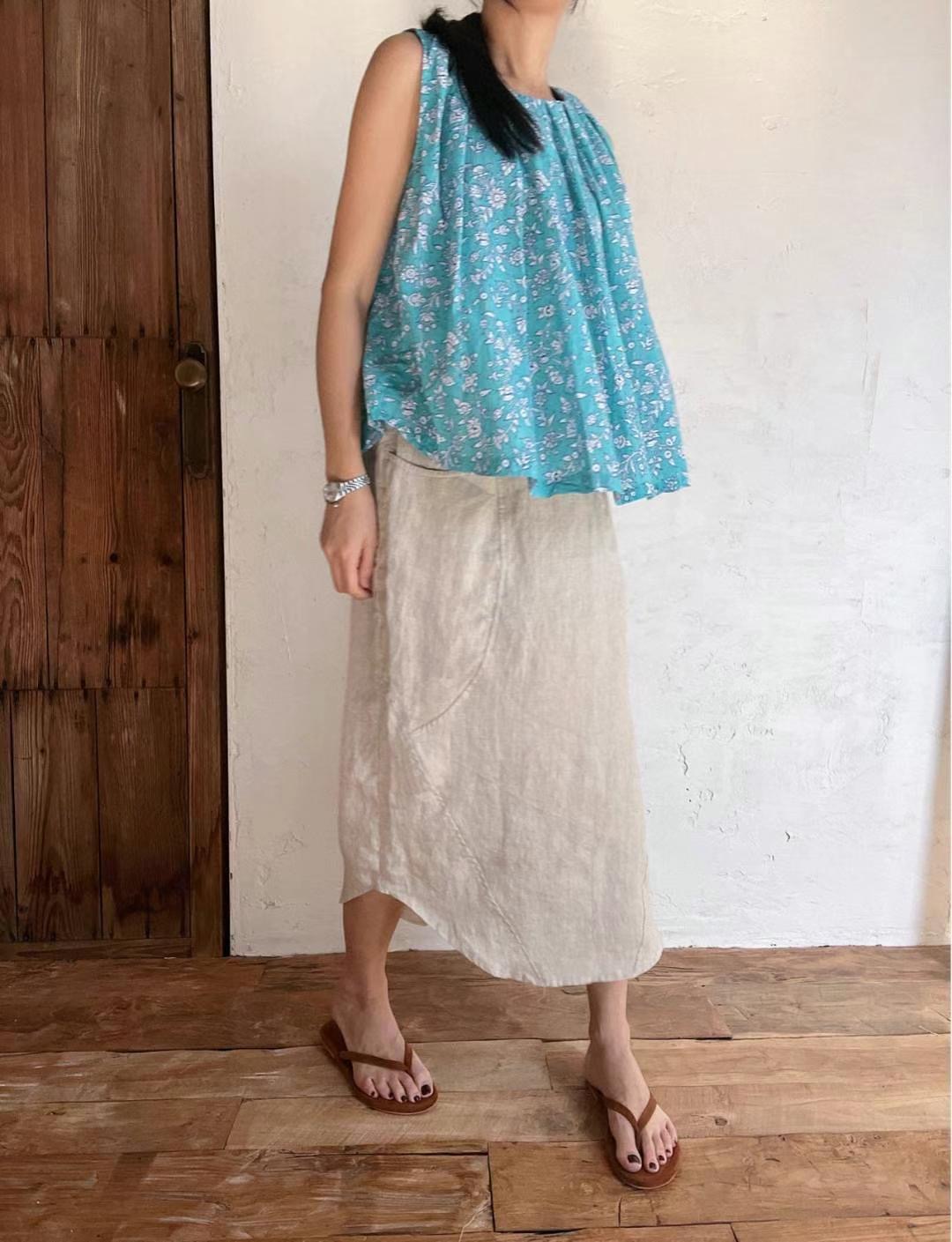 FEBRUUARY韓國直郵女士新品時尚24秋夏休閑推薦半身裙中短裙WOODEN半身裙/中短裙