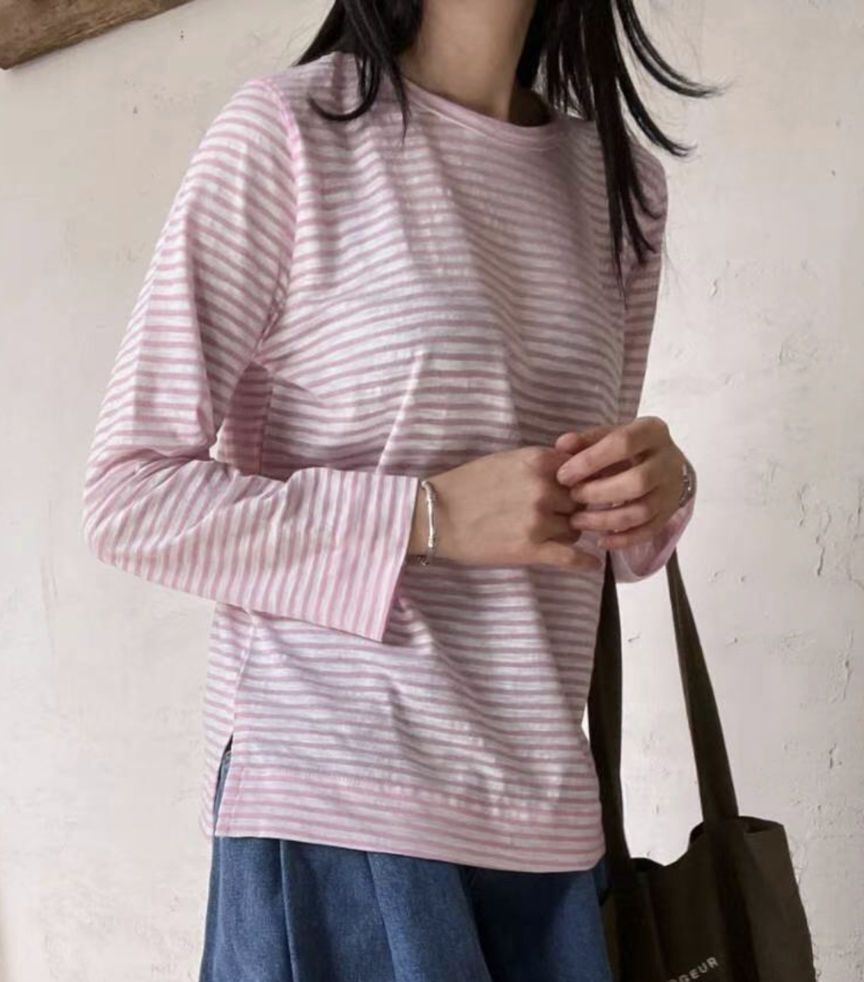 FEBRUUARY韓國直郵女裝新款真品時尚職業休閑推薦熱賣長袖T恤WOODEN長袖T恤圖色3