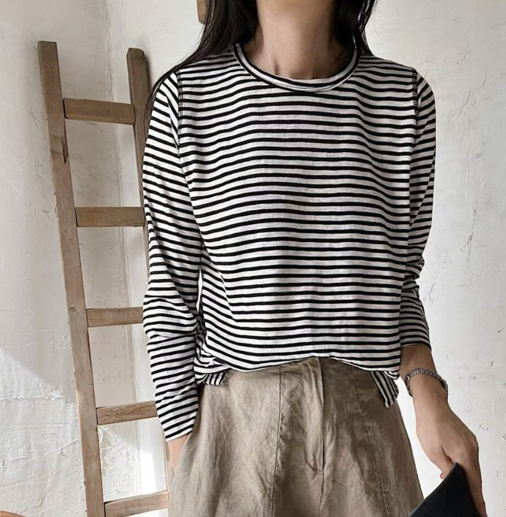 FEBRUUARY韓國直郵女裝新款真品時尚職業休閑推薦熱賣長袖T恤WOODEN長袖T恤圖色4