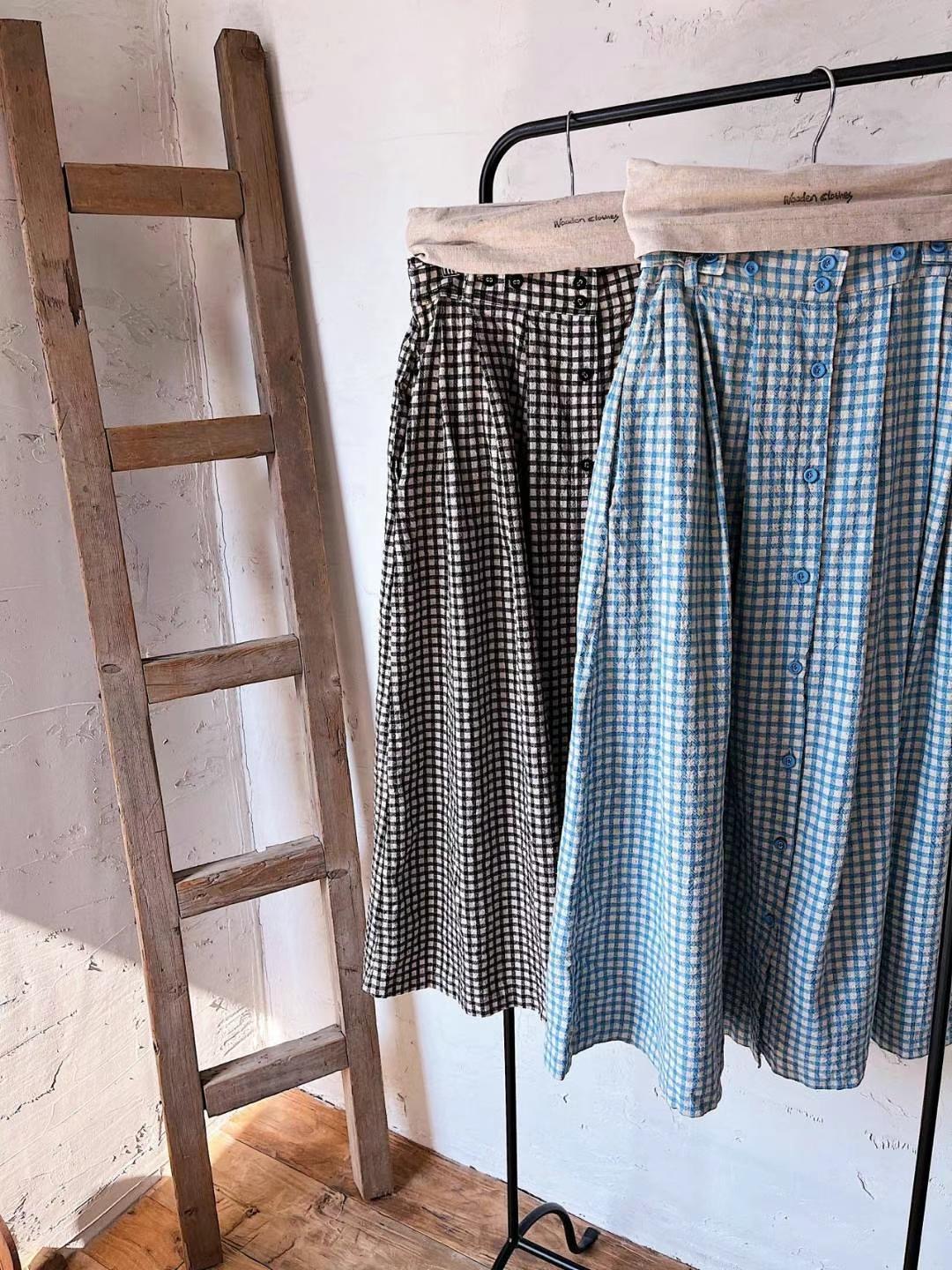 FEBRUUARY直郵韓國代購女裝新款熱賣真品推薦24秋夏休閑長裙WOODEN長裙