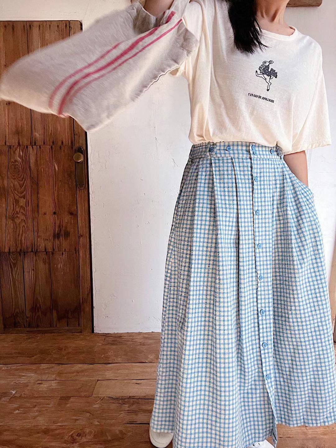 FEBRUUARY直郵韓國代購女裝新款熱賣真品推薦24秋夏休閑長裙WOODEN長裙