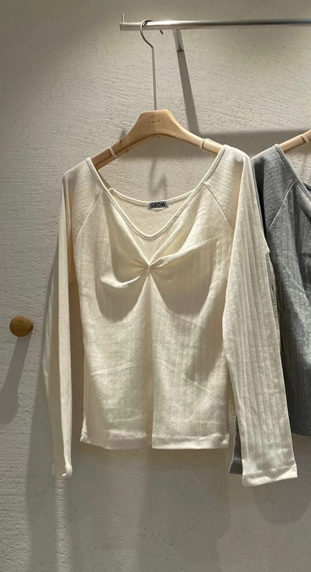WHERELL直郵韓國代購女裝新品推薦真品時尚24秋夏長袖T恤FORUS長袖T恤