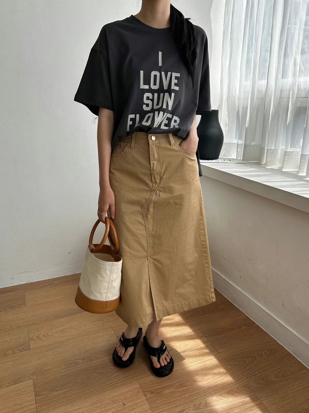 LANDMARK韓國直郵女士新款24秋夏真品時尚職業半身裙中短裙LANDMARK半身裙/中短裙