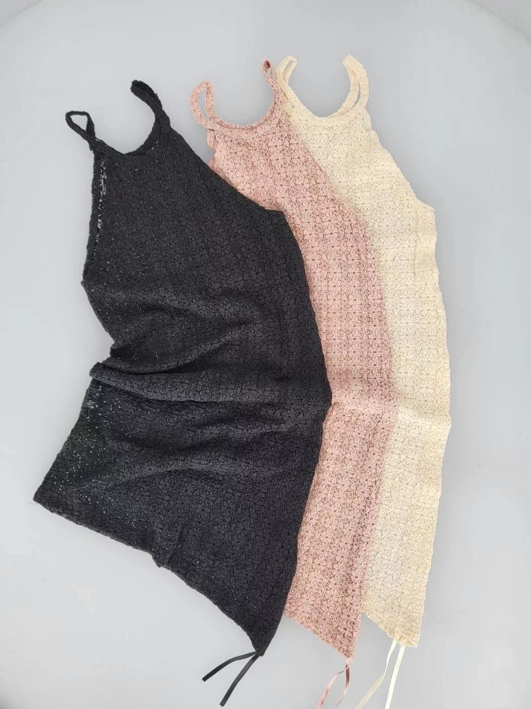 STREET韓國直郵東大門代購女裝新品休閑24秋夏連衣裙蕾絲STREET連衣裙