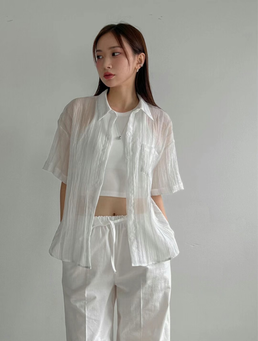 ALL OF US韓國直郵東大門代購女裝新品24春夏襯衫蕾絲衫ALL OF US襯衫/蕾絲衫