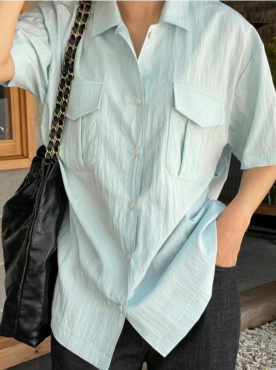 MANIERE直郵韓國代購女裝新款真品職業時尚推薦休閑襯衫蕾絲衫THEMAIN襯衫/蕾絲衫