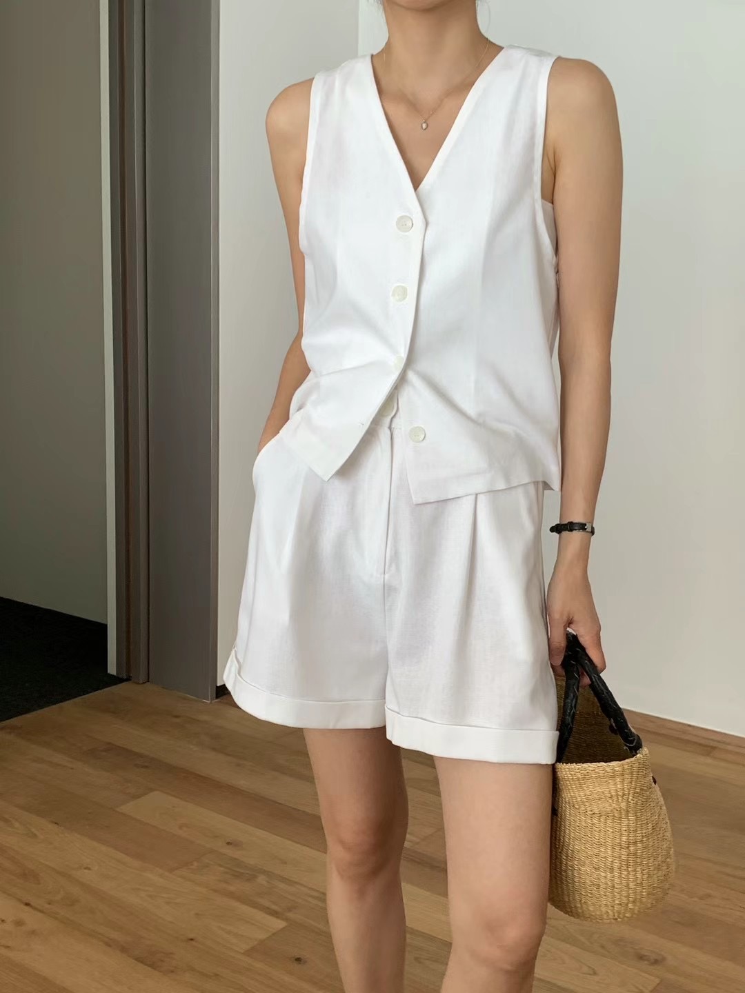 HIDEWAY韓國直郵東大門實拍女裝新款真品推薦人氣熱賣套裝亞麻HIDEWAY套裝