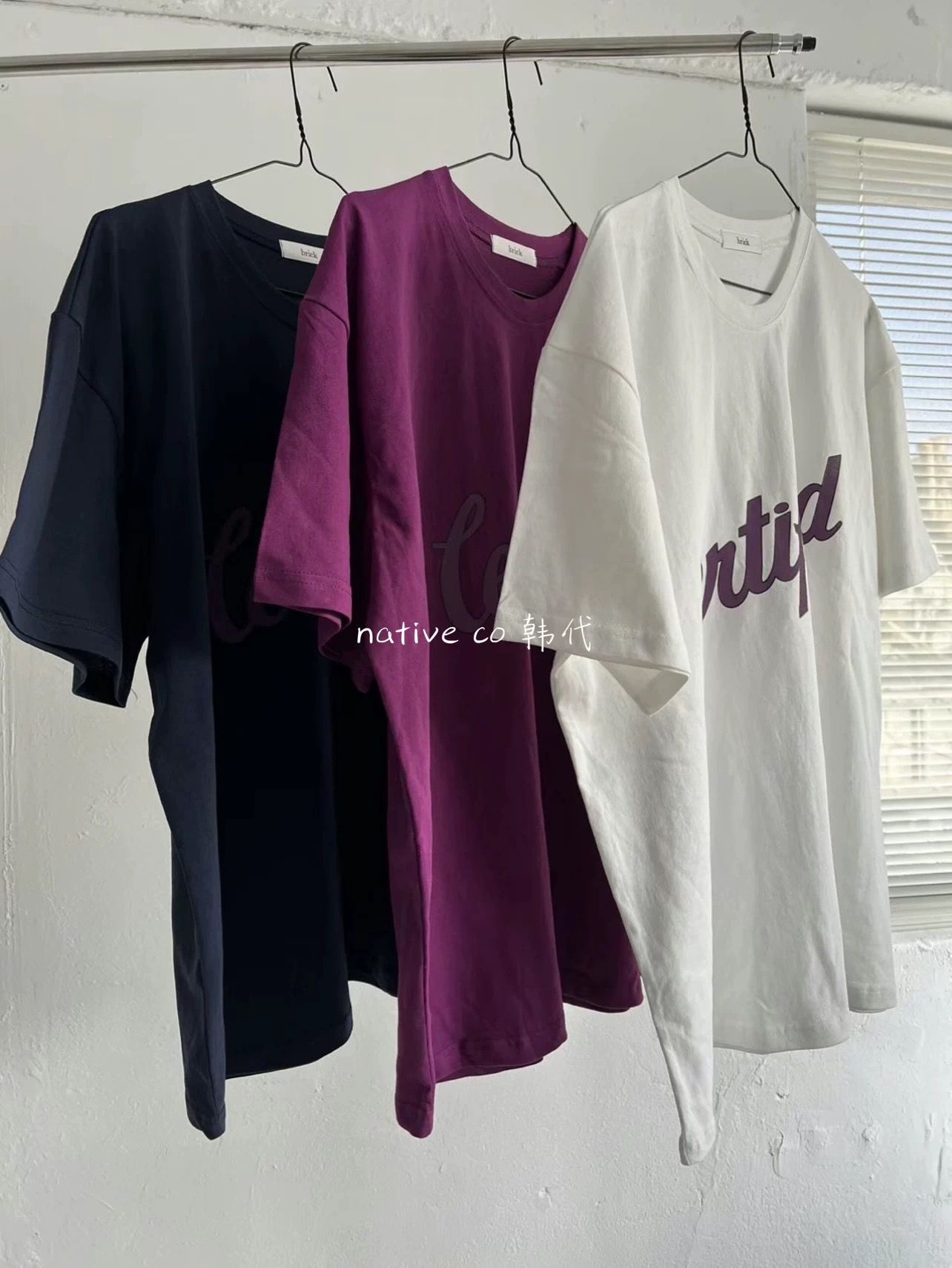 BRICK直郵韓國代購女裝新款熱賣人氣真品時尚職業休閑推薦T恤BRICKT恤圖色2左二色